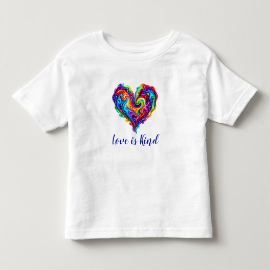 Levendige Regenboog Overgoten Verf Hart Kinder Shirts (Voorkant)