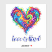 Levendige Regenboog Overgoten Verf Hart Sticker (Vel)