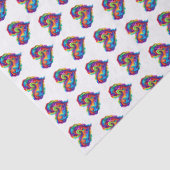 Levendige Regenboog Overgoten Verf Hart Tissuepapier (Detail)
