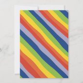 Levendige regenboog Squiggle Lijst Modern Wedding Kaart (Achterkant)
