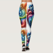 Levendige Regenboog Swirl Leggings (Achterkant)