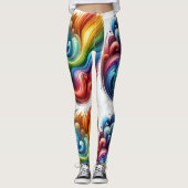 Levendige Regenboog Swirl Leggings (Voorkant)