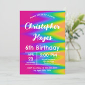 Levendige Regenboog Tie Dye Verjaardag  Kaart (Staand voorkant)