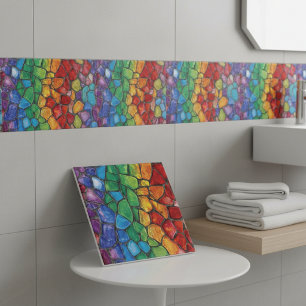 Levendige regenboog trots glazen mozaïek tegeltje