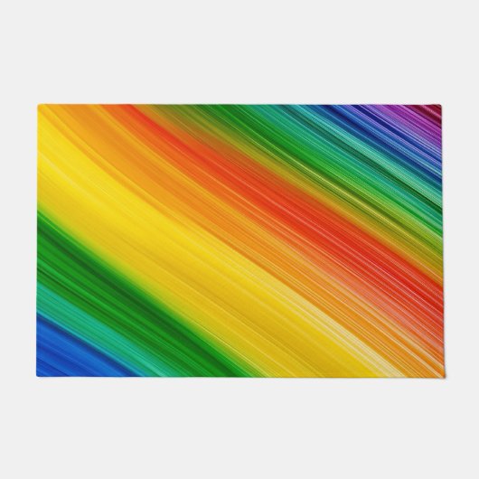 Levendige Regenboog van Kleuren Deurmat (Voorkant)