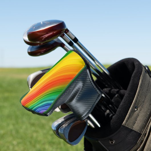 Levendige Regenboog van Kleuren Golfheadcover (Insitu)