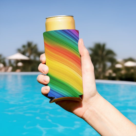 Levendige regenboog van kleuren seltzer blikjeskoeler (Insitu Zwembad)