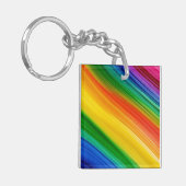 Levendige Regenboog van Kleuren Sleutelhanger (Voorkant Links)