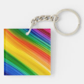 Levendige Regenboog van Kleuren Sleutelhanger (Achterkant)