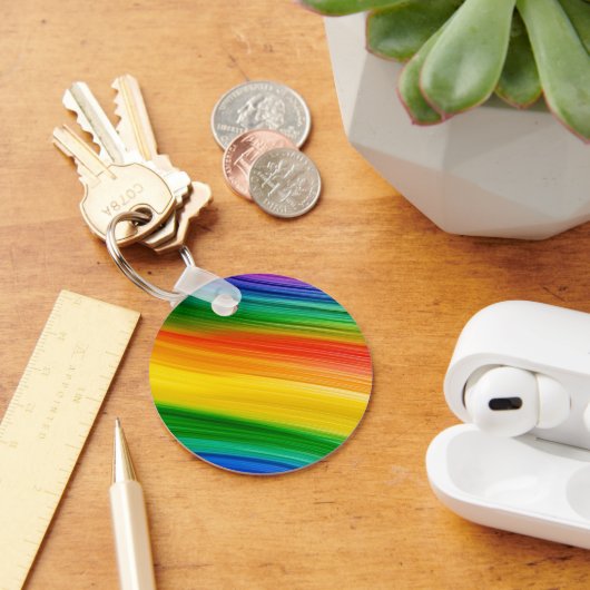 Levendige Regenboog van Kleuren Sleutelhanger (Bureau)