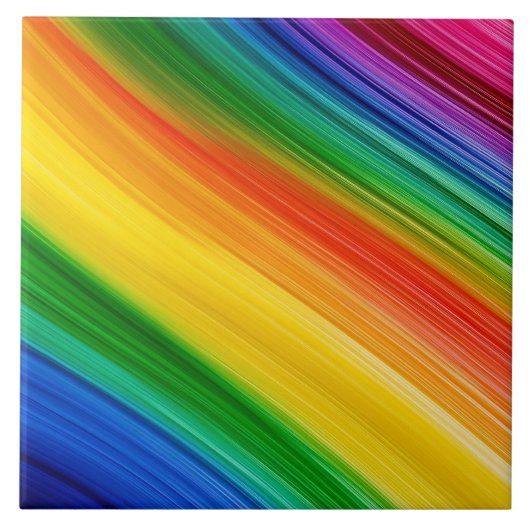 Levendige Regenboog van Kleuren Tegeltje (Voorkant)
