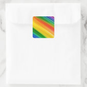 Levendige Regenboog van Kleuren Vierkante Sticker (Tas)