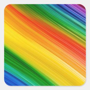 Levendige Regenboog van Kleuren Vierkante Sticker