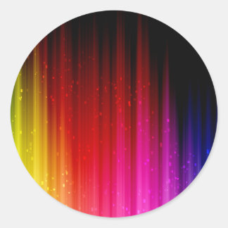 Levendige regenboog - veelkleurige strepen patroon ronde sticker