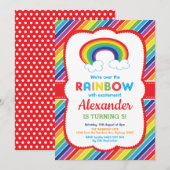 Levendige regenboog verjaardagsfeest kleurrijk pat kaart (Voorkant / Achterkant)