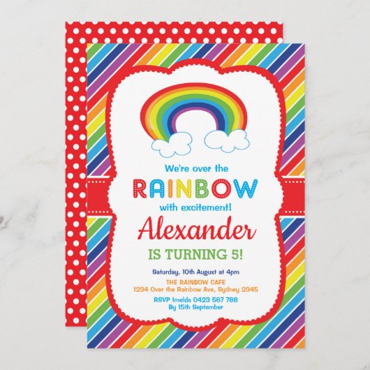 Levendige regenboog verjaardagsfeest kleurrijk pat kaart (Voorkant / Achterkant)