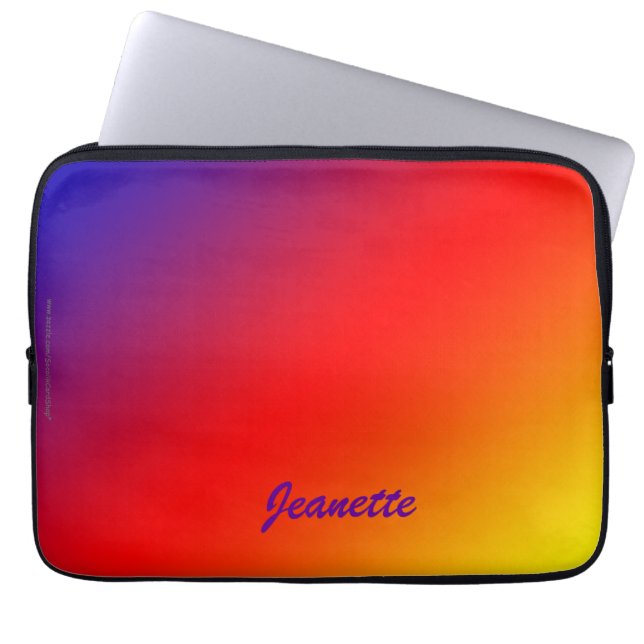 Levendige regenboog voor notebookcomputer Sleeve (Voorkant)