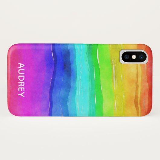 Levendige Regenboog Waterverf Custom Case-Mate iPhone Case (Achterkant (horizontaal))