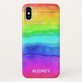 Levendige Regenboog Waterverf Custom Case-Mate iPhone Case (Achterkant)