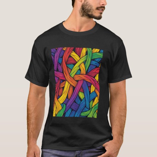 Levendige Regenboog Weef Trots T-shirt (Voorkant)