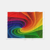 Levendige Regenboog Wervelende Abstracte Kunst Fle Fleece Deken (Voorkant (Horizontaal))