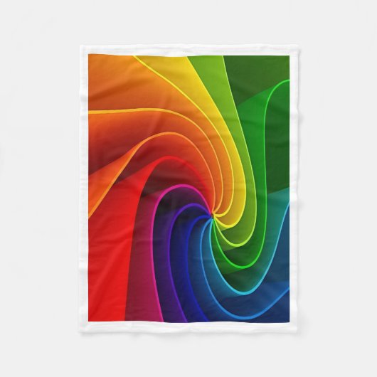 Levendige Regenboog Wervelende Abstracte Kunst Fle Fleece Deken (Voorkant)