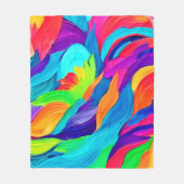 Levendige regenboog wervelt Abstracte kunst Fleece Deken (Voorkant)