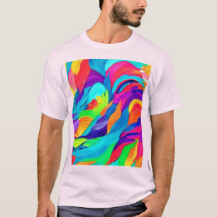 Levendige regenboog wervelt Abstracte kunst T-shirt