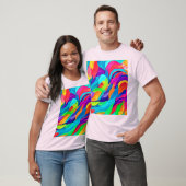 Levendige regenboog wervelt Abstracte kunst T-shirt (Unisex)