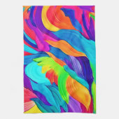 Levendige regenboog wervelt Abstracte kunst Theedoek (Verticaal)