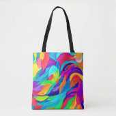 Levendige regenboog wervelt Abstracte kunst Tote Bag (Voorkant)