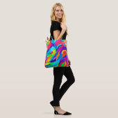 Levendige regenboog wervelt Abstracte kunst Tote Bag (Op model)