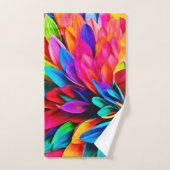 Levendige regenboogbloem Abstract Bad Handdoek (Handdoek)