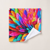 Levendige regenboogbloem Abstract Bad Handdoek (Wasdoekje)