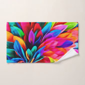 Levendige regenboogbloem Abstract Bad Handdoek (Handdoek)