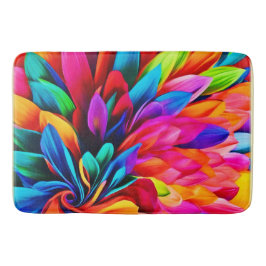 Levendige regenboogbloem Abstract Badmat