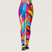 Levendige regenboogbloem Abstract Leggings (Achterkant)
