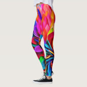 Levendige regenboogbloem Abstract Leggings (Links)