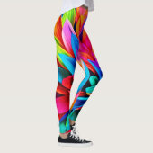Levendige regenboogbloem Abstract Leggings (Rechts)
