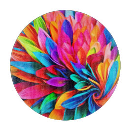 Levendige regenboogbloem Abstract Snijplank