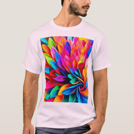 Levendige regenboogbloem Abstract T-shirt