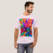 Levendige regenboogbloem Abstract T-shirt (Voorkant volledig)