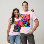 Levendige regenboogbloem Abstract T-shirt (Unisex)