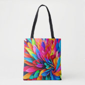 Levendige regenboogbloem Abstract Tote Bag (Voorkant)