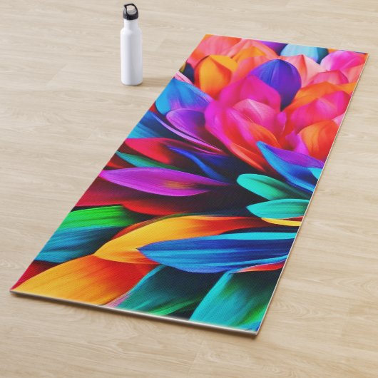 Levendige regenboogbloem Abstract Yogamat (In situ)