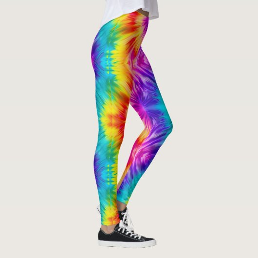 Levendige regenboogdas kleurstof leggings (Rechts)