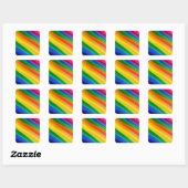 Levendige regenboogkleuren vierkante sticker (Vel)