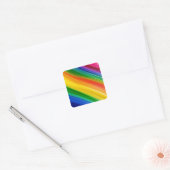 Levendige regenboogkleuren vierkante sticker (Envelop)