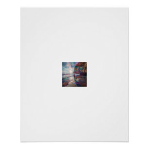 Levendige regenboogkleurige klifkustvisie perfect poster