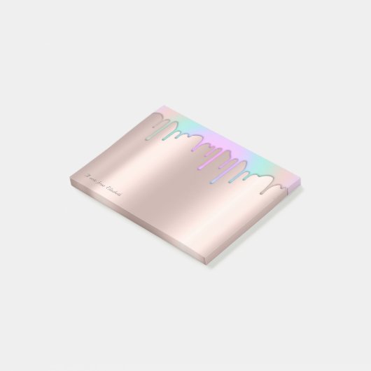 Levendige regenboogschijven Roos Gold Post-it® Notes (Schuin)